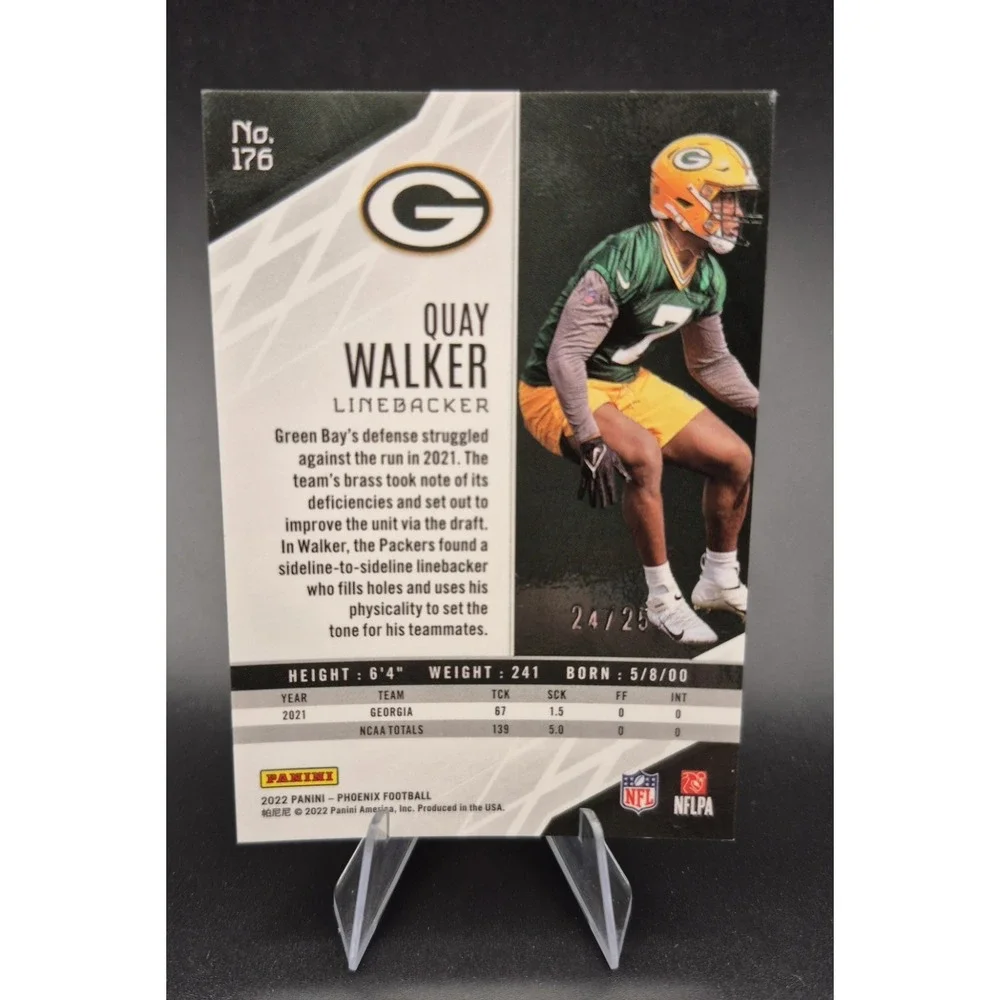 2022 Panini Phoenix Quay Walker #176 Green/25 (RC) Green Bay Packers Color Match